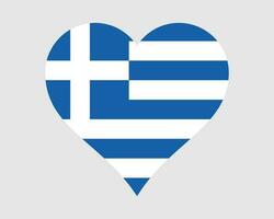 Griekenland hart vlag. Grieks liefde vorm land natie nationaal vlag. Helleens republiek banier icoon teken symbool. eps vector illustratie.