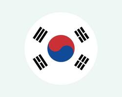 zuiden Korea ronde land vlag. Koreaans cirkel nationaal vlag. republiek van Korea circulaire vorm knop spandoek. eps vector illustratie.