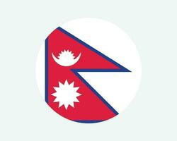 Nepal ronde land vlag. nepali nepalese cirkel nationaal vlag. federaal democratisch republiek van Nepal circulaire vorm knop spandoek. eps vector illustratie.