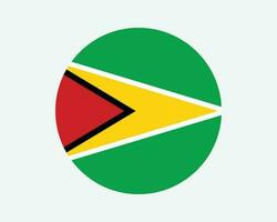 Guyana ronde land vlag. Guyanees cirkel nationaal vlag. coöperatie republiek van Guyana circulaire vorm knop spandoek. eps vector illustratie.