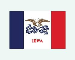 Iowa Verenigde Staten van Amerika staat vlag. vlag van IA, Verenigde Staten van Amerika geïsoleerd Aan wit achtergrond. Verenigde staten, Amerika, Amerikaans, Verenigde staten van Amerika, ons staat. vector illustratie.