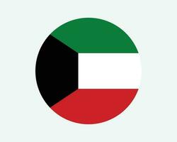 Koeweit ronde land vlag. Koeweit cirkel nationaal vlag. staat van Koeweit circulaire vorm knop spandoek. eps vector illustratie.