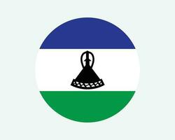 Lesotho ronde land vlag. mosotho basotho cirkel nationaal vlag. koninkrijk van Lesotho circulaire vorm knop spandoek. eps vector illustratie.