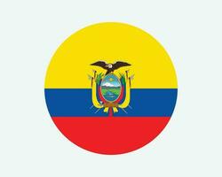 Ecuador ronde land vlag. circulaire Ecuadoriaans nationaal vlag. republiek van Ecuador cirkel vorm knop spandoek. eps vector illustratie.