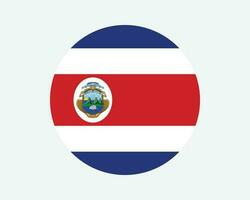 costa rica ronde land vlag. circulaire costa ricaanse nationaal vlag. republiek van costa rica cirkel vorm knop spandoek. eps vector illustratie.