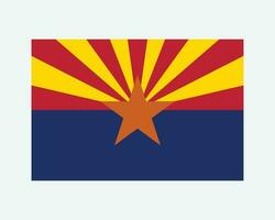 Arizona Verenigde Staten van Amerika staat vlag. vlag van az, Verenigde Staten van Amerika geïsoleerd Aan wit achtergrond. Verenigde staten, Amerika, Amerikaans, Verenigde staten van Amerika, ons staat. vector illustratie.