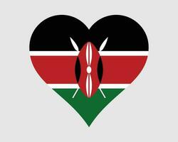 Kenia hart vlag. keniaans liefde vorm land natie nationaal vlag. republiek van Kenia banier icoon teken symbool. eps vector illustratie.