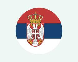 Servië ronde land vlag. Servisch cirkel nationaal vlag. republiek van Servië circulaire vorm knop spandoek. eps vector illustratie.