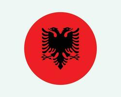 Albanië ronde land vlag. circulaire Albanees nationaal vlag. republiek van Albanië cirkel vorm knop spandoek. eps vector illustratie.