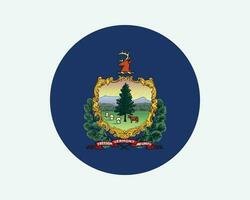 Vermont Verenigde Staten van Amerika ronde staat vlag. vt., ons cirkel vlag. staat van Vermont, Verenigde staten van Amerika circulaire vorm knop spandoek. eps vector illustratie.