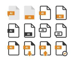 ai het dossier icoon geïsoleerd Aan wit achtergrond vector