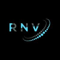 rnv brief logo creatief ontwerp. rnv uniek ontwerp. vector