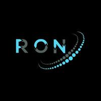 Ron brief logo creatief ontwerp. Ron uniek ontwerp. vector