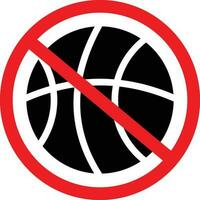 Nee basketbal verbod sport icoon vector