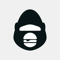 gorilla hamburger logo vector