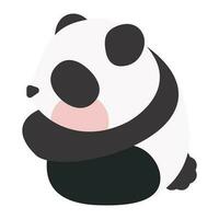 schattig tekenfilm baby panda. panda zittend Aan de vloer. panda met zwart en wit kleur. tekenfilm illustratie, vector, eps10 vector