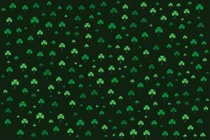 st patricks Iers groen blad naadloos patroon Aan donker groen achtergrond vector