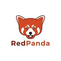 rood panda dier logo vector icoon symbool illustratie minimalistische ontwerp