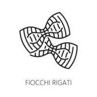 fiocchi rigati pasta type schets icoon vector