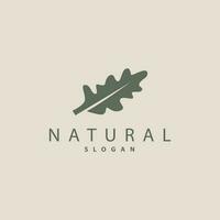 blad logo, eik blad logo ontwerp, minimalistische natuurlijk fabriek boom vector, illustratie sjabloon vector