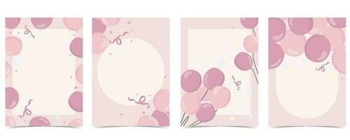 baby douche uitnodiging kaart voor meisje met ballon, wolk, lucht, roze vector
