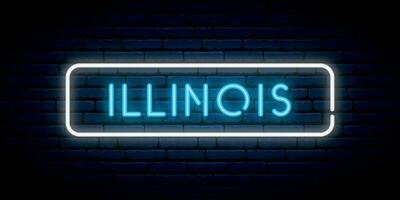 Illinois neon uithangbord. vector