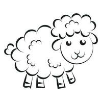 mooi schattig schapen lijn kunst. christen symbool ontwerp voor afdrukken of gebruik net zo poster, kaart, folder, sticker, tatoeëren of t overhemd vector