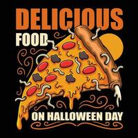 pizza maden halloween dag vector illustratie