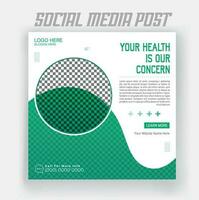 ziekenhuis gezondheidszorg dokter sociaal media post sjabloon vector