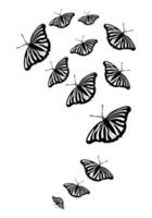vlinder silhouet. clip art vector geïsoleerd Aan wit achtergrond