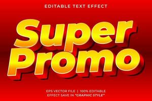 super promo 3d bewerkbare tekst effect vector