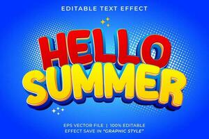 zomer 3d bewerkbare tekst effect sjabloon vector
