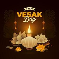 vesak dag illustratie voor sociaal media post ontwerp sjabloon vector