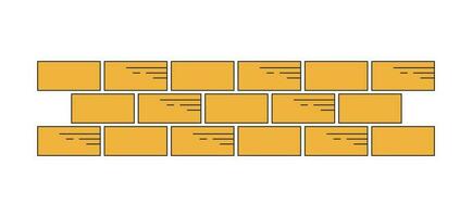 metselwerk vlak lijn kleur geïsoleerd vector voorwerp. stenen muur, steen muur. bakstenen getextureerde materiaal. bewerkbare klem kunst beeld Aan wit achtergrond. gemakkelijk schets tekenfilm plek illustratie voor web ontwerp