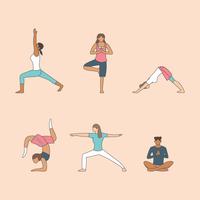 Vrouwen die yoga doen vector