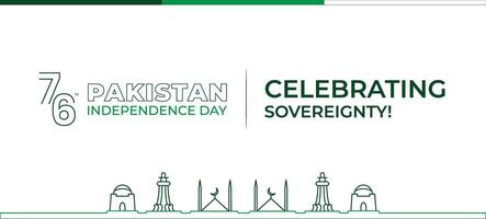 Pakistan onafhankelijkheid dag banier met ontwerp vector