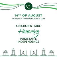 Pakistan onafhankelijkheid dag post met ontwerp vector