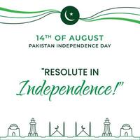 Pakistan onafhankelijkheid dag post met ontwerp vector