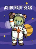 vector illustratie, astronaut beer, dier clip art