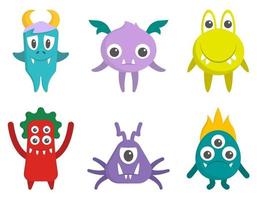 set monsters in cartoonstijl vector