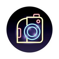 camera fotografische neonlichten stijliconen vector