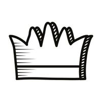 koningin kroon doodle lijn stijlicoon vector