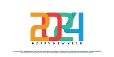 2024 gelukkig nieuw jaar logo vector ontwerp met modern idee