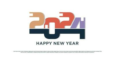 2024 gelukkig nieuw jaar logo ontwerp sjabloon vector illustratie met creatief uniek concept