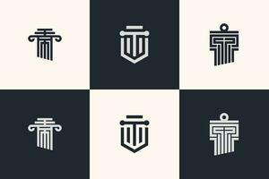 advocaat logo verzameling met creatief uniek ontwerp vector