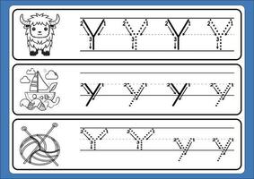 alfabet oefening ,brief traceren , alfabet oefening, illustratie, vector