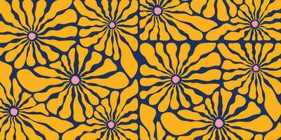 abstract retro bloemen vorm behang vector