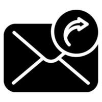 glyph-pictogram voor e-mail verzenden vector