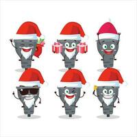 de kerstman claus emoticons met zwart plug tekenfilm karakter vector