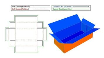 opvouwbaar gegolfd doos dieline sjabloon vector